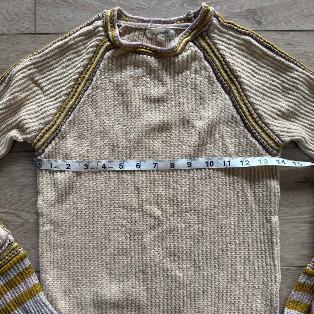 Mystree size small spring knit boho long sleeve top size small - Picture 5 of 6